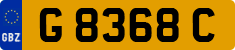 License plate of Gibraltar, Regular car plates (G 1234 A)