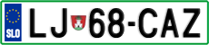 License plate of Slovenia, Cars