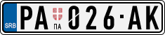 License plate of Serbia, Cars