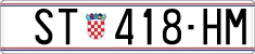 License plate of Croatia, Regular plates