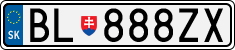 License plate of Slovakia, Cars