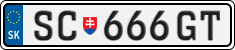 License plate of Slovakia, Cars