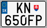 License plate of Slovakia, Cars