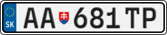 License plate of Slovakia, Cars