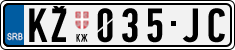 License plate of Serbia, Cars