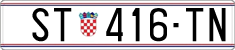 License plate of Croatia, Regular plates