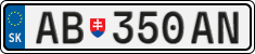 License plate of Slovakia, Cars