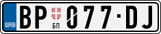 License plate of Serbia, Cars