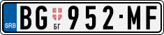 License plate of Serbia, Cars