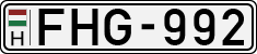 license plates of Hungary, Cars (1990)