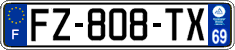 French license plate, SIV (ordinary)