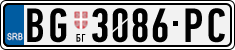 License plate of Serbia, Cars