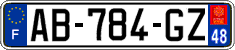 French license plate, SIV (ordinary)