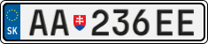 License plate of Slovakia, Cars