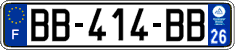 French license plate, SIV (ordinary)