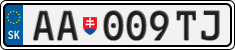 License plate of Slovakia, Cars