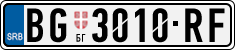 License plate of Serbia, Cars