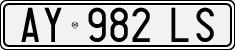 License plate of Italy, Cars (1994 year series)