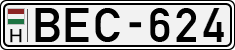 license plates of Hungary, Cars (1990)