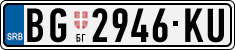 License plate of Serbia, Cars