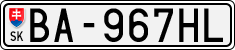 License plate of Slovakia, Cars