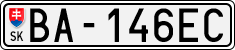 License plate of Slovakia, Cars