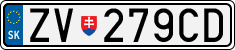 License plate of Slovakia, Cars