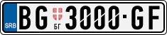 License plate of Serbia, Cars