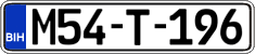 License plate of Bosnia and Herzegovina, Regular plates