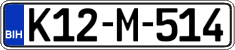 License plate of Bosnia and Herzegovina, Regular plates