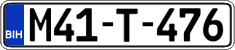 License plate of Bosnia and Herzegovina, Regular plates