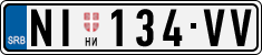 License plate of Serbia, Cars