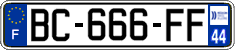 French license plate, SIV (ordinary)