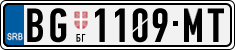 License plate of Serbia, Cars
