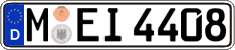 German license plate, Regular plates