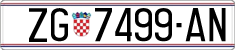 License plate of Croatia, Regular plates