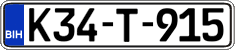 License plate of Bosnia and Herzegovina, Regular plates