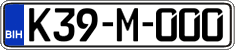 License plate of Bosnia and Herzegovina, Regular plates