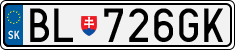 License plate of Slovakia, Cars