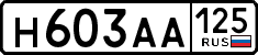 License plate Russia, Cars
