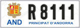 License plate of Andorra, Cars (A 1234)