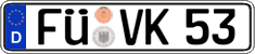 German license plate, Regular plates