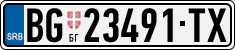 License plate of Serbia, Cars