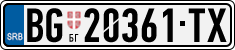 License plate of Serbia, Cars