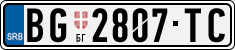 License plate of Serbia, Cars