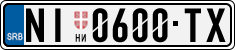 License plate of Serbia, Cars