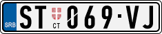 License plate of Serbia, Cars