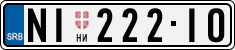 License plate of Serbia, Cars