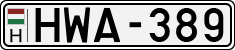 license plates of Hungary, Cars (1990)
