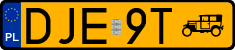 License plates of Poland, Oldtimers